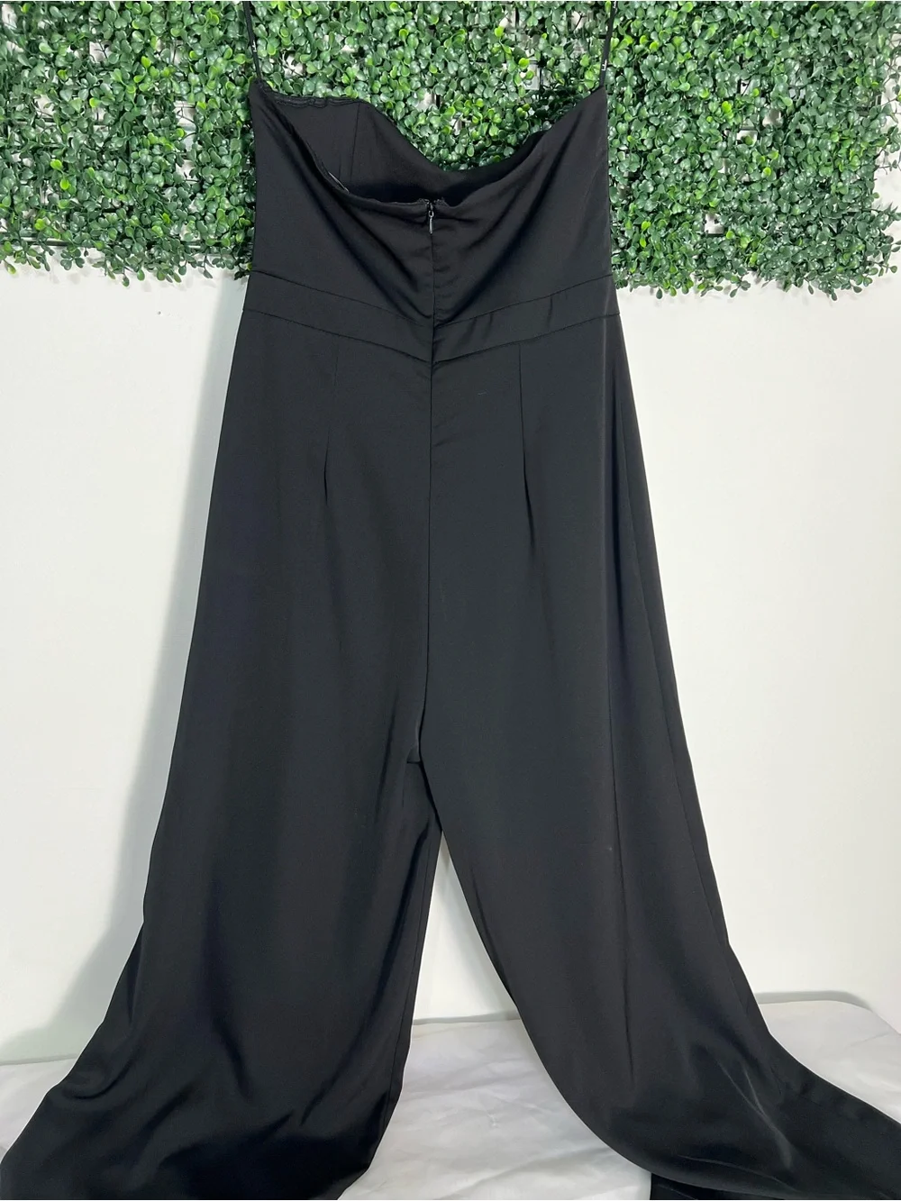 Dream It Black Strapless Front Slit Jumpsuit Size Large